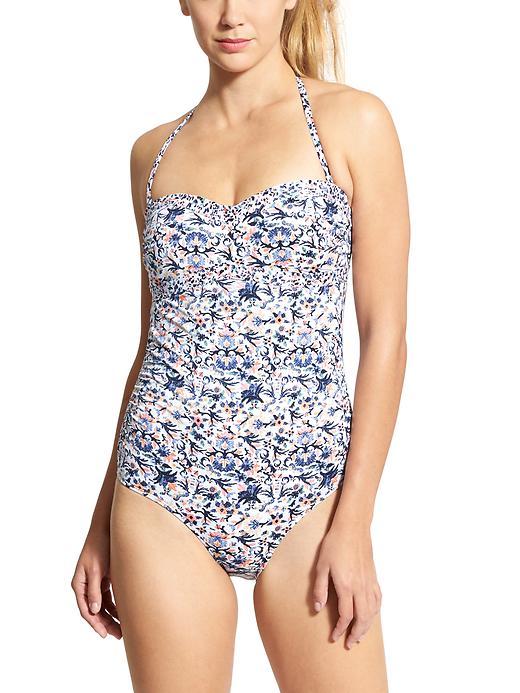 Athleta Womens Barbados Bandeau One Piece Size S - Multi Print