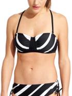 Athleta Womens Belize Stripe Bandeau Bikini Size 32b/c - Black