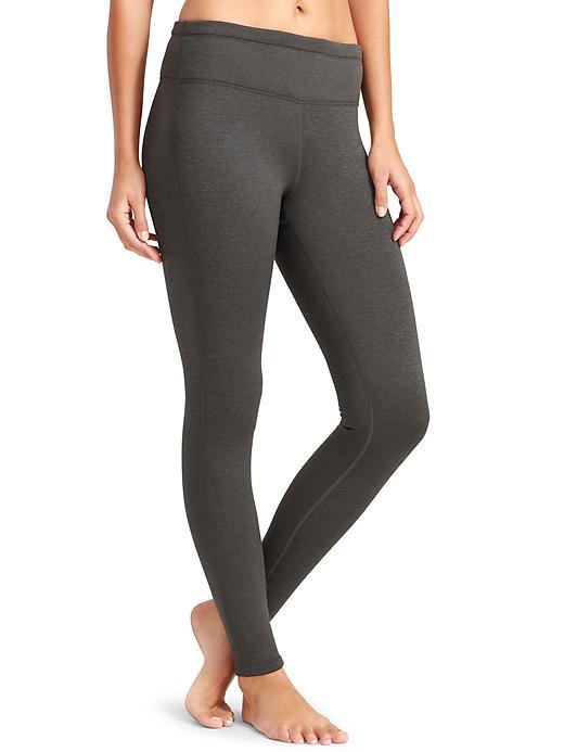 Athleta Womens Heathered Polartec Power Stretch 2 Tight Size L Tall - Charcoal Heather