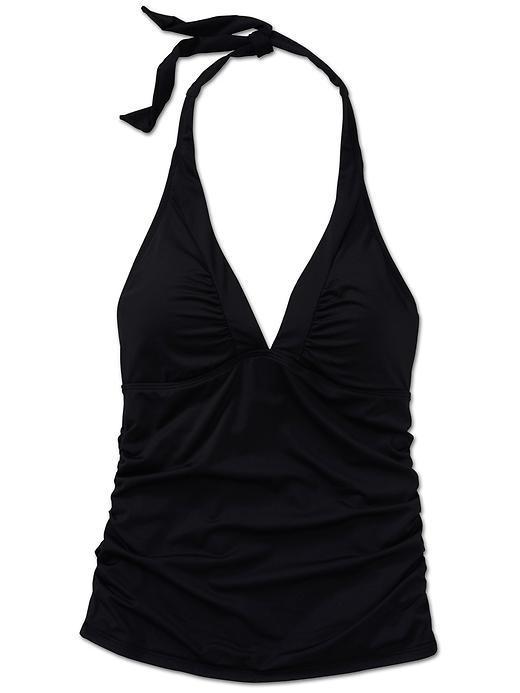 Athleta Womens Shirrendipity Halter Tankini Size L Tall - Black