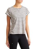 Athleta Womens Valley Tee Size L - Grey Stripe