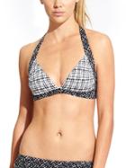 Athleta Womens Vichy Retro Halter Bikini Size L - Black