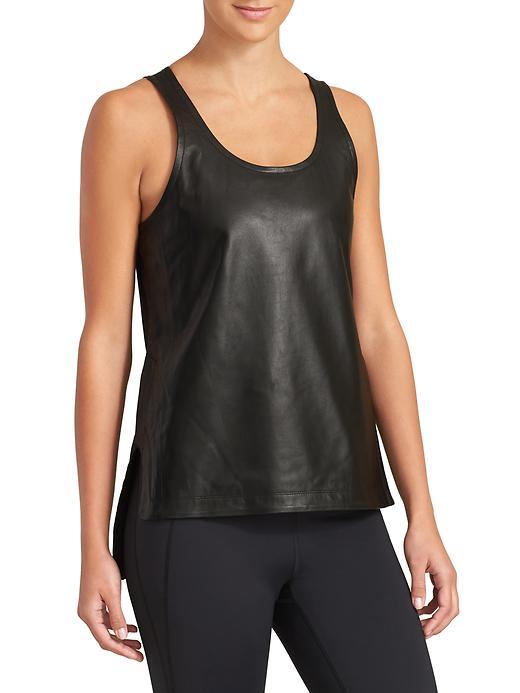 Athleta Womens Leather Lane Tank Size L - Black