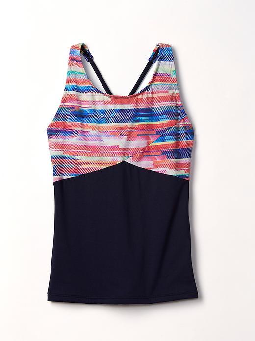 Athleta Painted Stripe Tankini Size L/12 - Multi