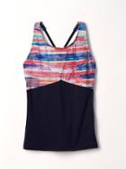 Athleta Painted Stripe Tankini Size L/12 - Multi
