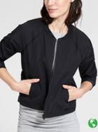 Athleta Womens Side Zip Bomber Size M - Black