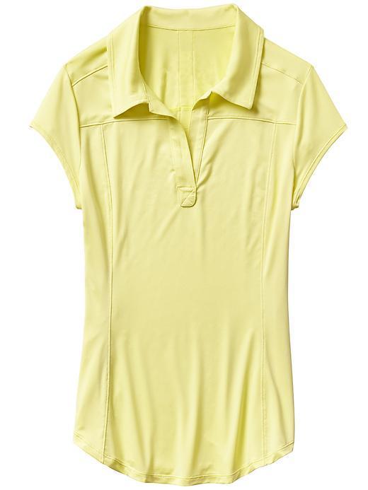 Athleta Womens Swing Time Polo Size M Tall - Light Aloha Yellow