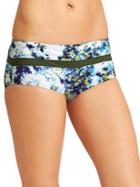 Athleta Womens Hypersonic Dolphin Short Size L - Caspian Blue Multi/spire Green