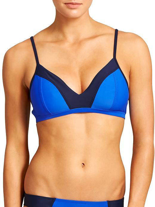 Athleta Womens Colorblock Bikini Size L - Caspian Blue