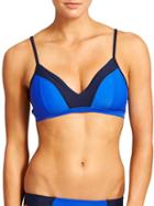 Athleta Womens Colorblock Bikini Size L - Caspian Blue