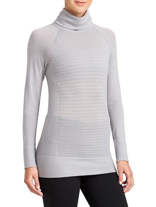 Athleta Womens Devotion Turtleneck Size L - Light Grey Heather