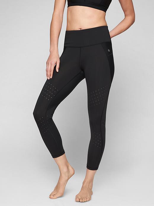 Athleta Womens Stealth Trucool 7/8 Tight Size L Tall - Black