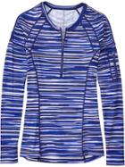 Athleta Womens Printed Pacifica Upf Shirt Amalfi Blue Size M