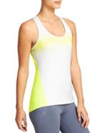 Athleta Womens Galactic Chi Tank Size L - Bright White/ Highlighter Yellow