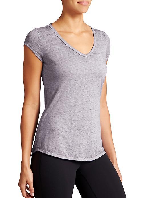 Athleta Womens Easy V Sugar Wash Tee Size 1x Plus - Cobblestone Grey