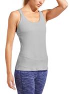 Athleta Womens Rib Optimism Tank Size L Tall - Light Grey Heather