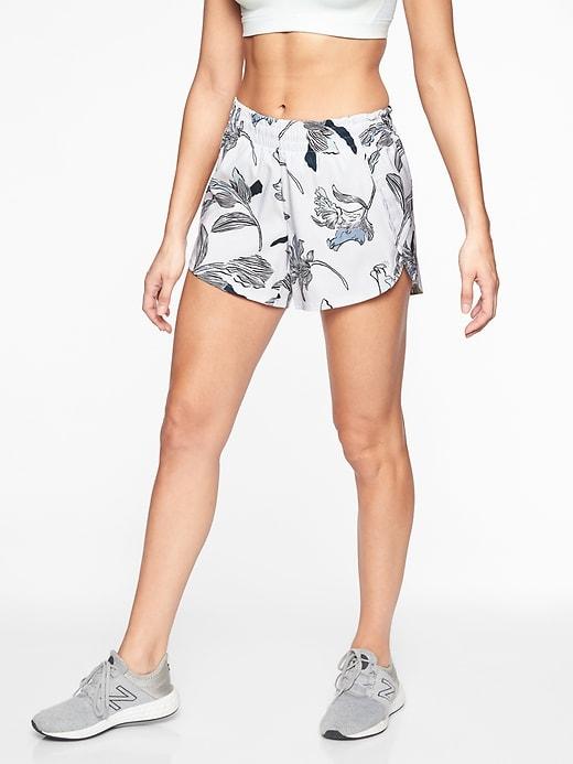 Athleta Womens Print Racer Run Short 4.5&#34 Floral Nouveau Size M