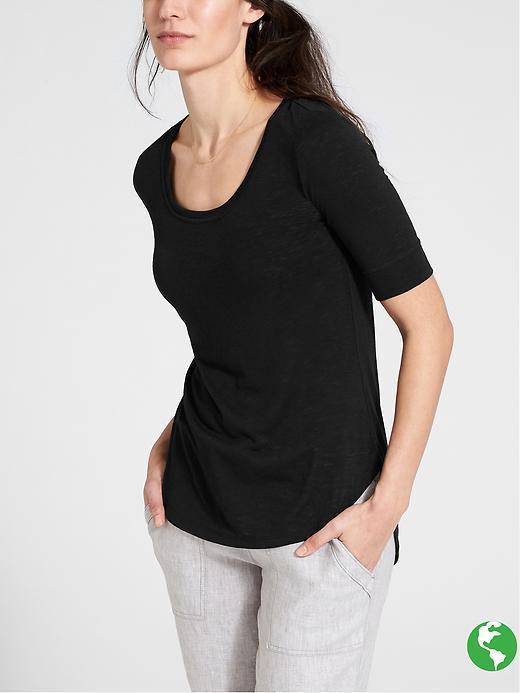 Athleta Womens Breezy Tee Size M - Black