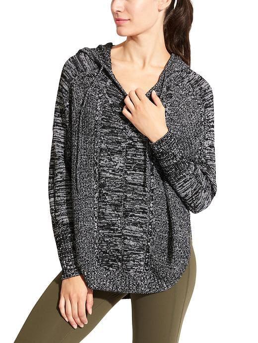 Athleta Womens Borealis Hoodie Sweater Size L - Black/dove Marl