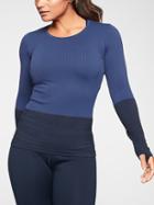 Athleta Womens Flurry Colorblock Base Layer Top Commodore Blue/ Dark Caribe Teal Size M