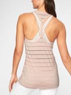 Athleta Womens Stripe Mesh High Neck Chi Tank Ballerina Gown Size M