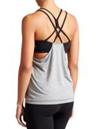 Athleta Womens Mesh Energize Tank Size M - Grey Heather/black