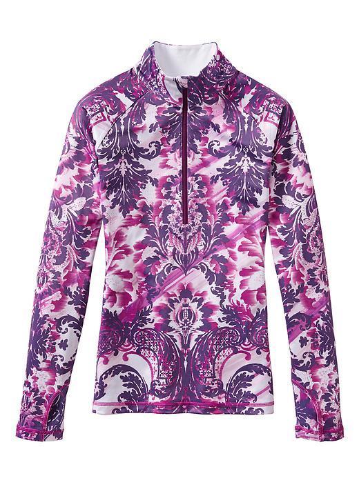 Athleta Womens Sierra Thermal Floral Haze Half Zip Size Xxs - Sparkling Purple Floral Haze