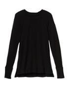 Athleta Womens Studio Side Slit Cya Sweatshirt Size L - Black