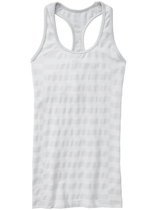 Athleta Rev Up Stripe Tank - White/ Silver Shimmer