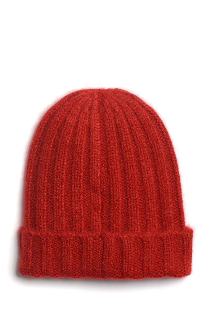 Chunky Rib Hat In Deep Red