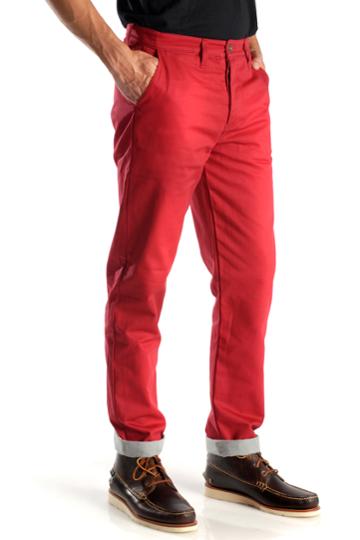 Lined Chino Pants In Red