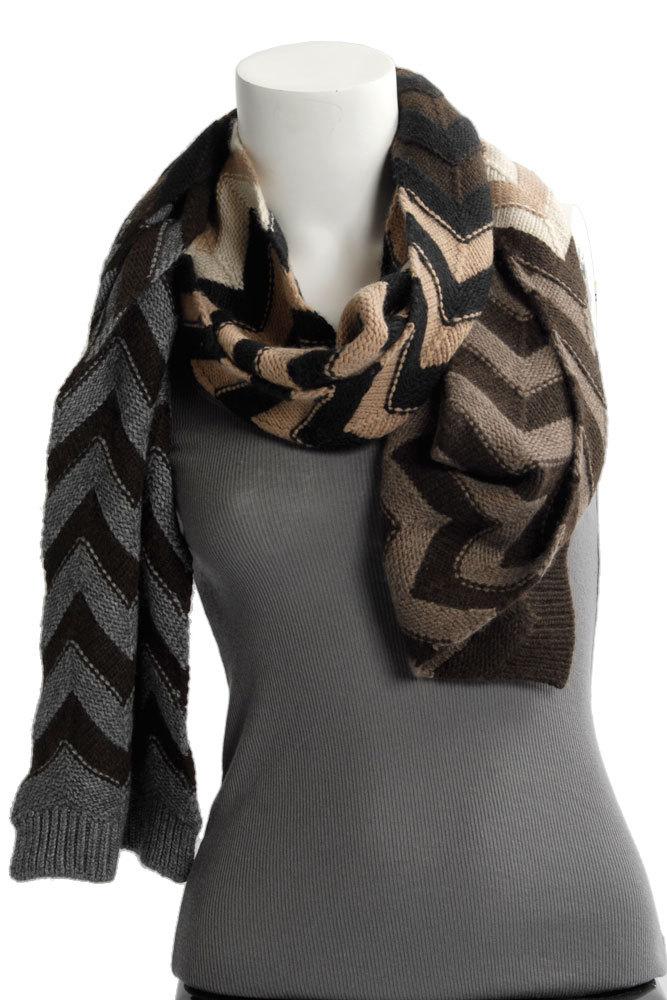 Chevron Stitch Cashmere Scarf In Neu Combo