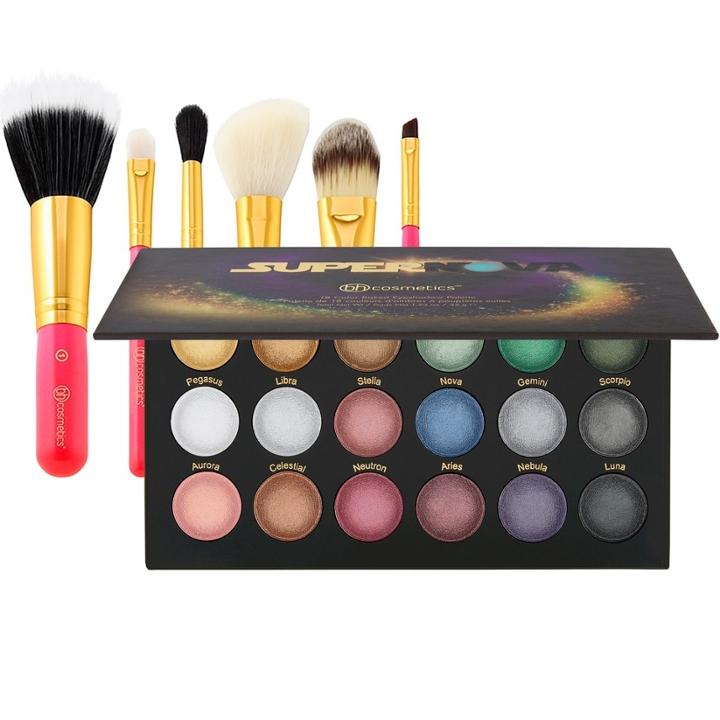 Bh Cosmetics Supernova Palette + Neon Pink Brush Set