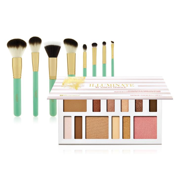 Bh Cosmetics 48-hour Haul - Illuminate By Ashley Tisdale: Beach Goddess - 12 Color Eye & Cheek Collection + 8 Piece Brush Set