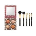Bh Cosmetics Daily Deal - Wild & Radiant Baked Illuminating & Bronzing Palette + Face Essential - 5 Piece Brush Set