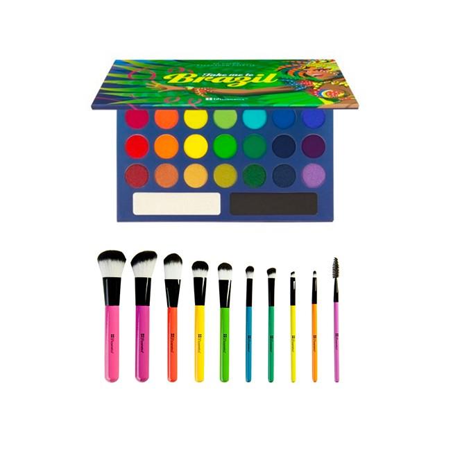 Bh Cosmetics Daily Deal - Take Me To Brazil Eyeshadow Palette + 10 Piece Pop Art Brush Set