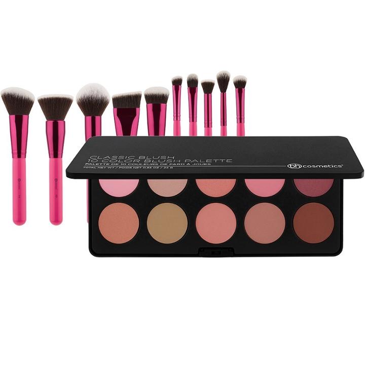Bh Cosmetics Classic Blush Palette + Sculpt And Blend Fan Faves Brush Set