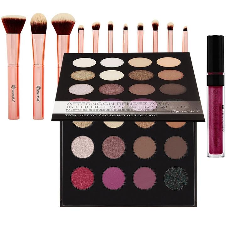 Bh Cosmetics Haul: Afternoon Rendezvous Palette + Metal Rose Brush Set + Metallic Liquid Lipstick - Lucy