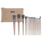 Bh Cosmetics Lavish Elegance - 15 Piece Brush Set With Cosmetic Bag