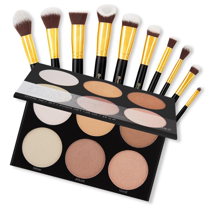 Bh Cosmetics Haul: Spotlight Highlight Palette + Sculpt & Blend Brush Set 3