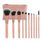 Bh Cosmetics Pretty In Pink - 10 Piece Brush Set With Cosmetic Bag