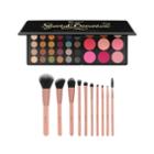 Bh Cosmetics Daily Deal - Special Occasion - 39 Color Eyeshadow & Blush Palette +pretty In Pink - 10 Piece Brush Set With Cosmetic Bag