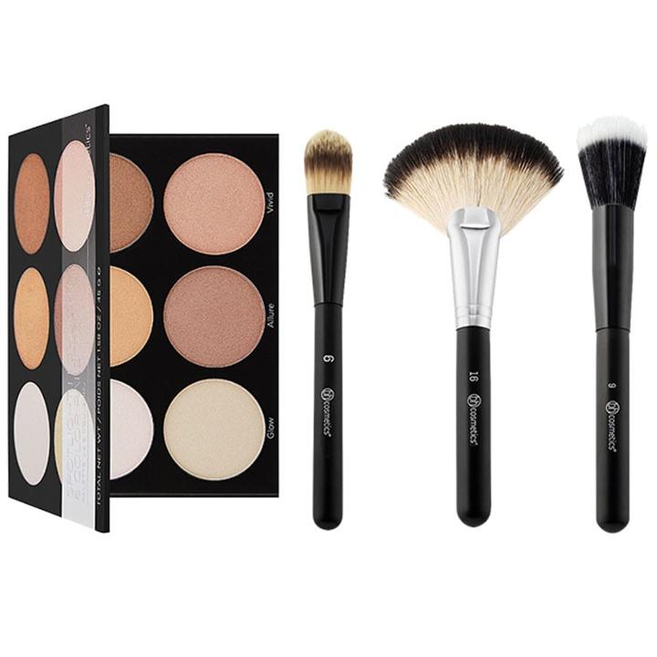 Bh Cosmetics Haul: Spotlight Highlight Palette+ Blending Face Trio Brush Set