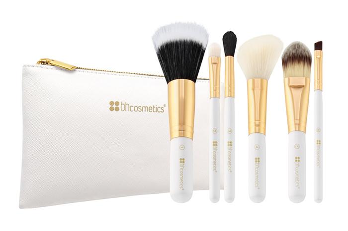 Bh Cosmetics Bright White - 6 Piece Brush Set With Cosmetic Bag