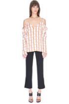C/meo Collective Cold Shoulder Check Top Pink Check