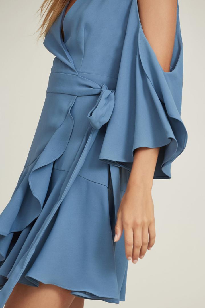 Finders Patience Wrap Dress Washed Blue