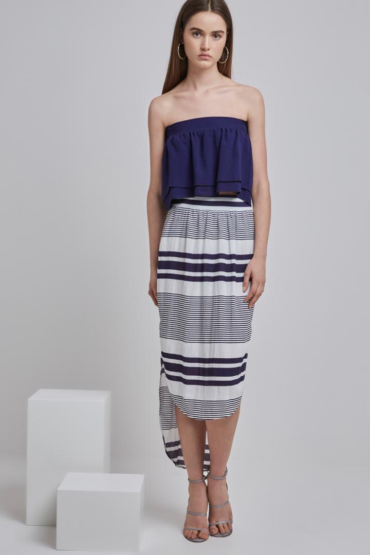 Finders Keepers Mason Skirt Navy Stripe