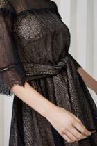 Keepsake Slide Lace Mini Dress Black