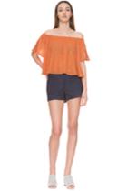 Finders Keepers Better Days Ruffle Top Burnt Peach