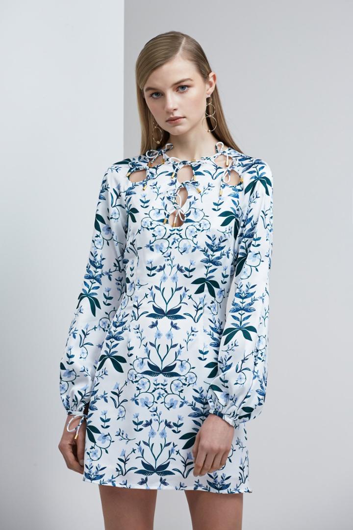 Keepsake Keepsake Keeping Score Long Sleeve Mini Dress Light Floral Print